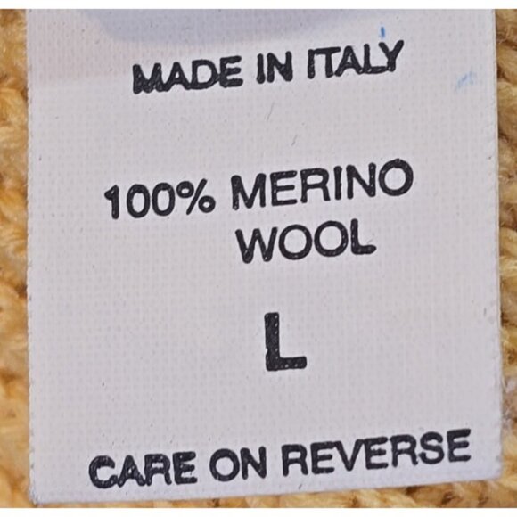 Paul Stuart 100% Merino Wool Yellow Sweater Vest Full Zip Made in Italy Men's L - Picture 8 of 9